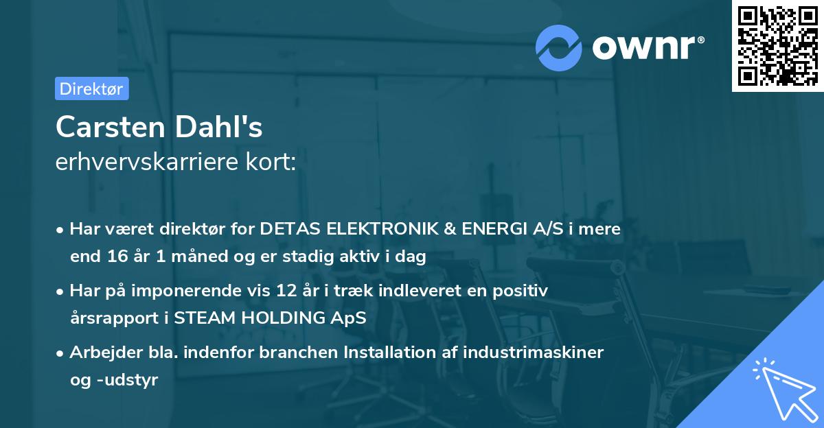 Carsten Dahl's erhvervskarriere kort