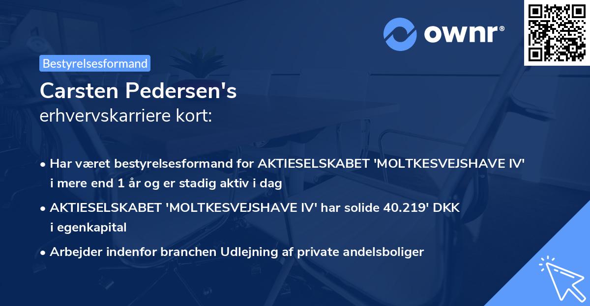 Carsten Pedersen's erhvervskarriere kort