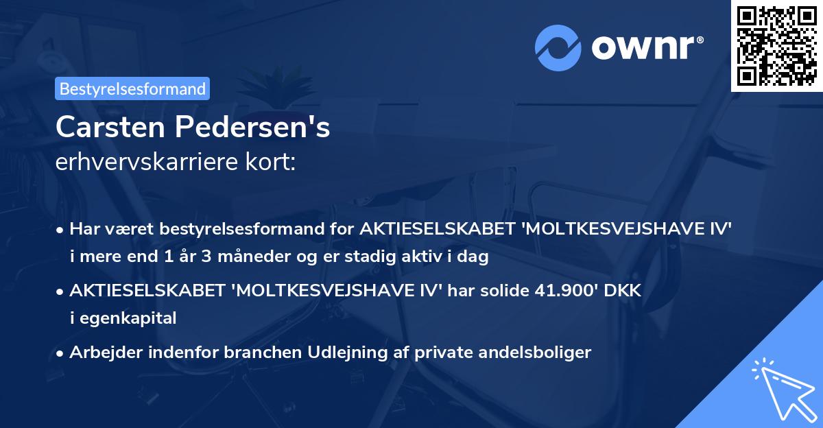 Carsten Pedersen's erhvervskarriere kort
