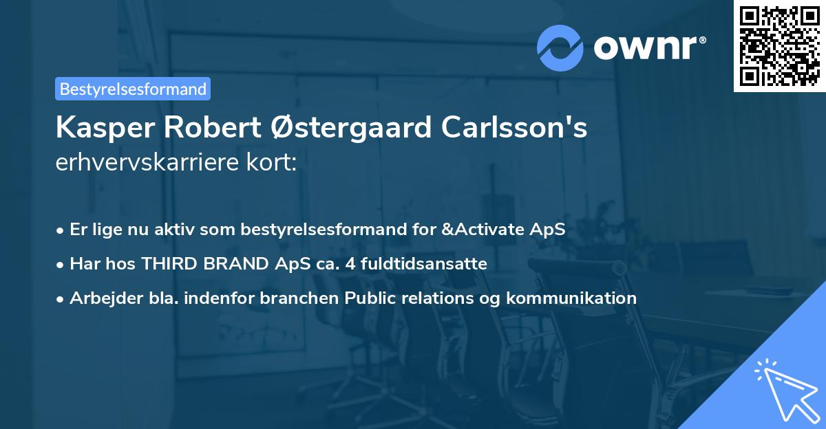 Kasper Robert Østergaard Carlsson's erhvervskarriere kort