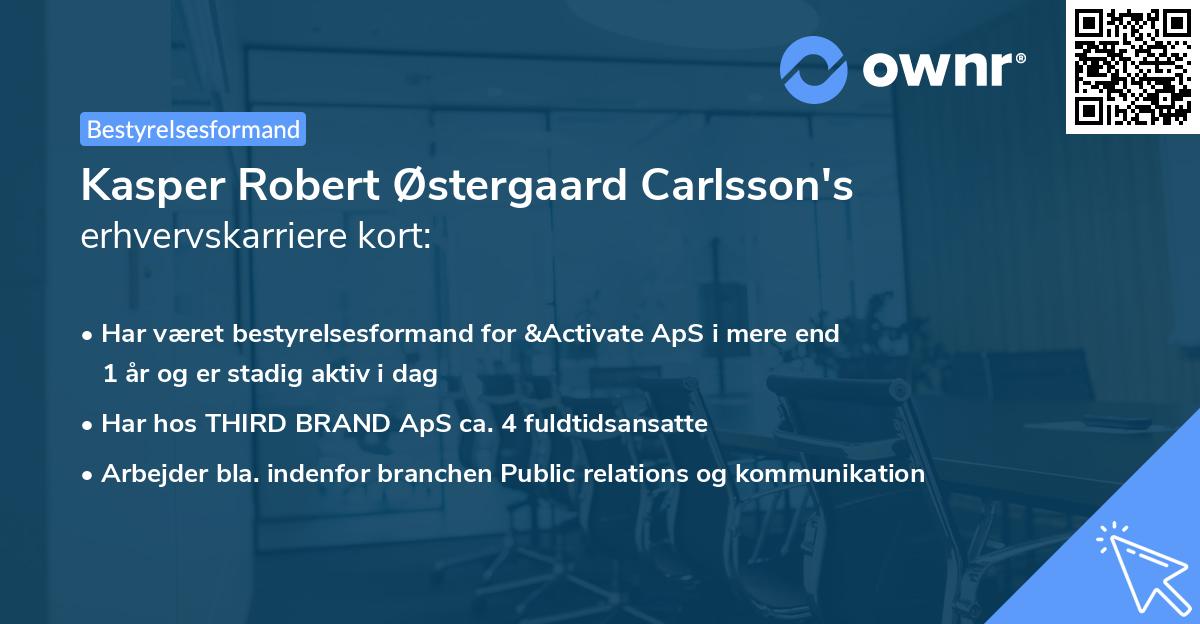 Kasper Robert Østergaard Carlsson's erhvervskarriere kort