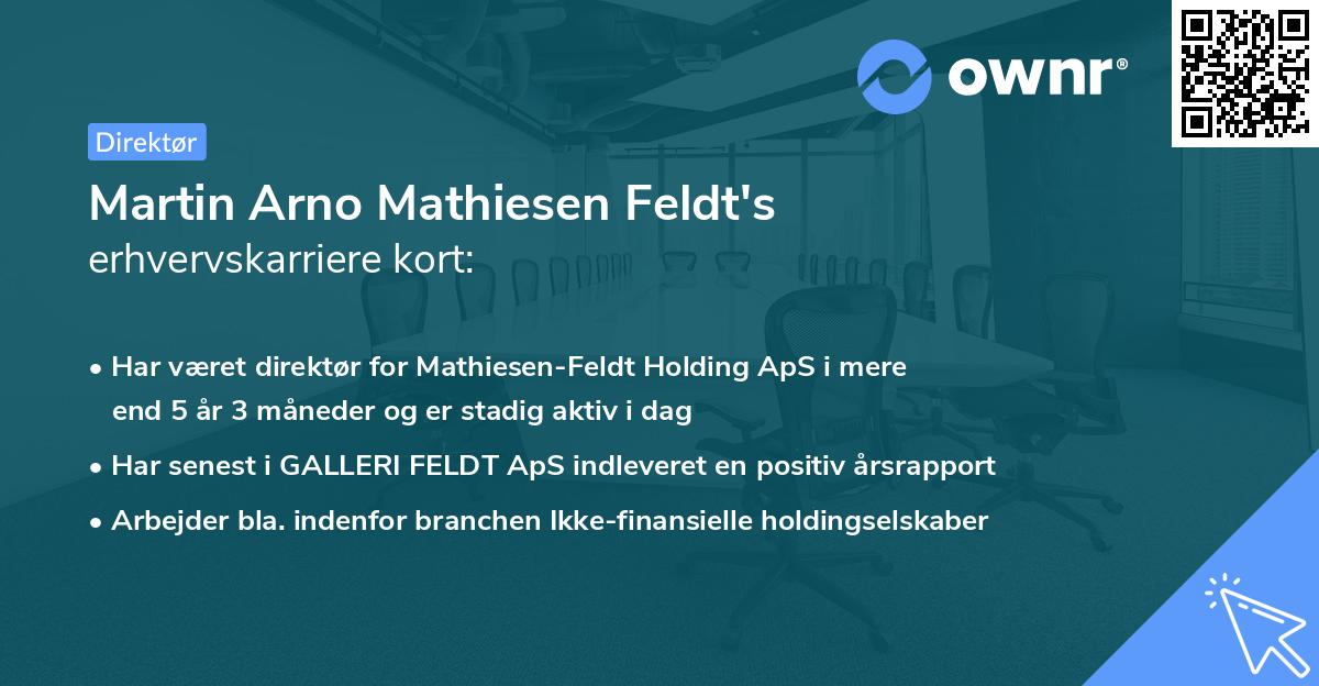 Martin Arno Mathiesen Feldt's erhvervskarriere kort