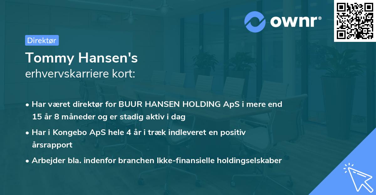 Tommy Hansen's erhvervskarriere kort