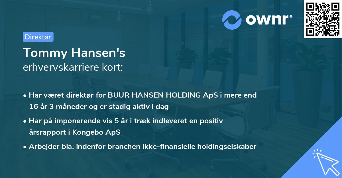 Tommy Hansen's erhvervskarriere kort
