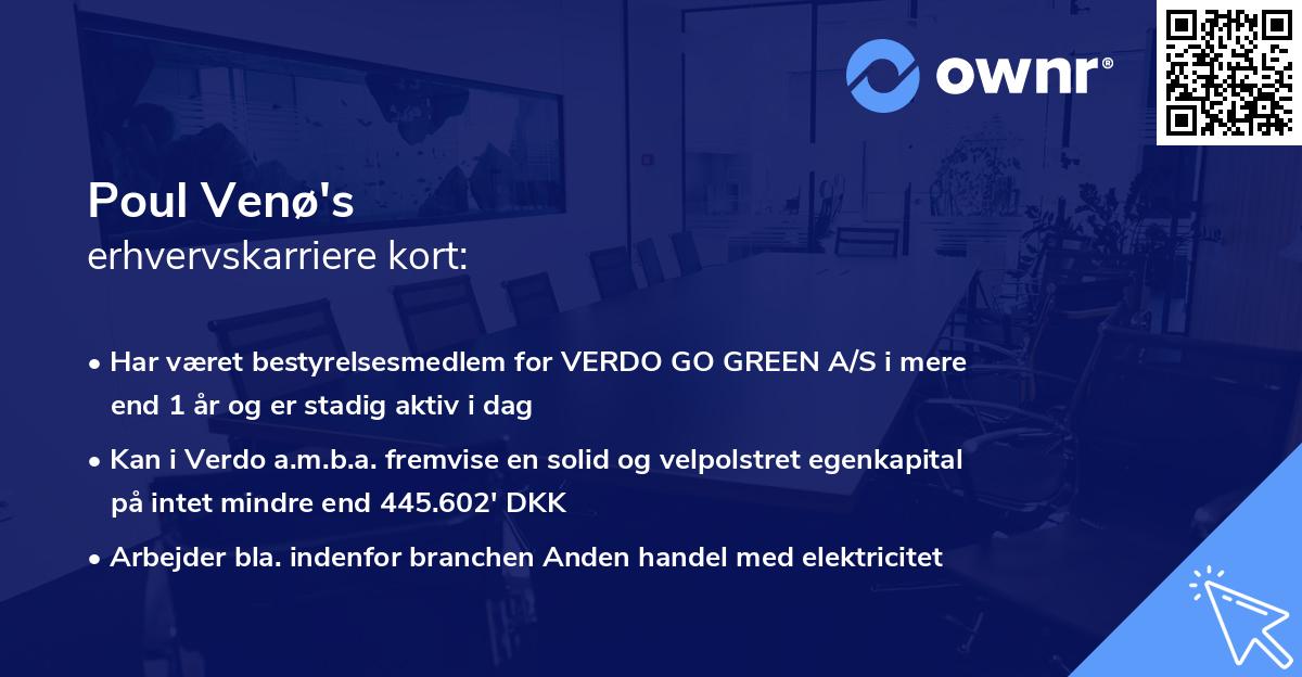 Poul Venø's erhvervskarriere kort