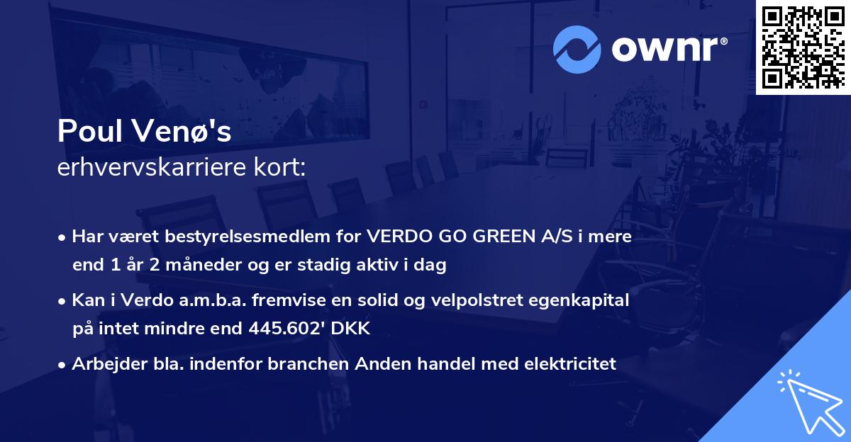 Poul Venø's erhvervskarriere kort