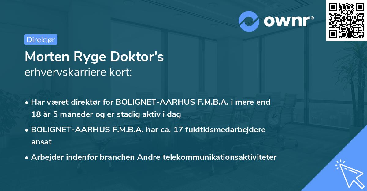 Morten Ryge Doktor's erhvervskarriere kort