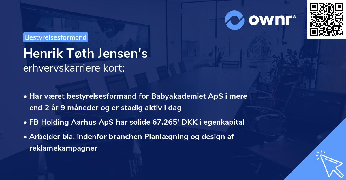 Henrik Tøth Jensen's erhvervskarriere kort