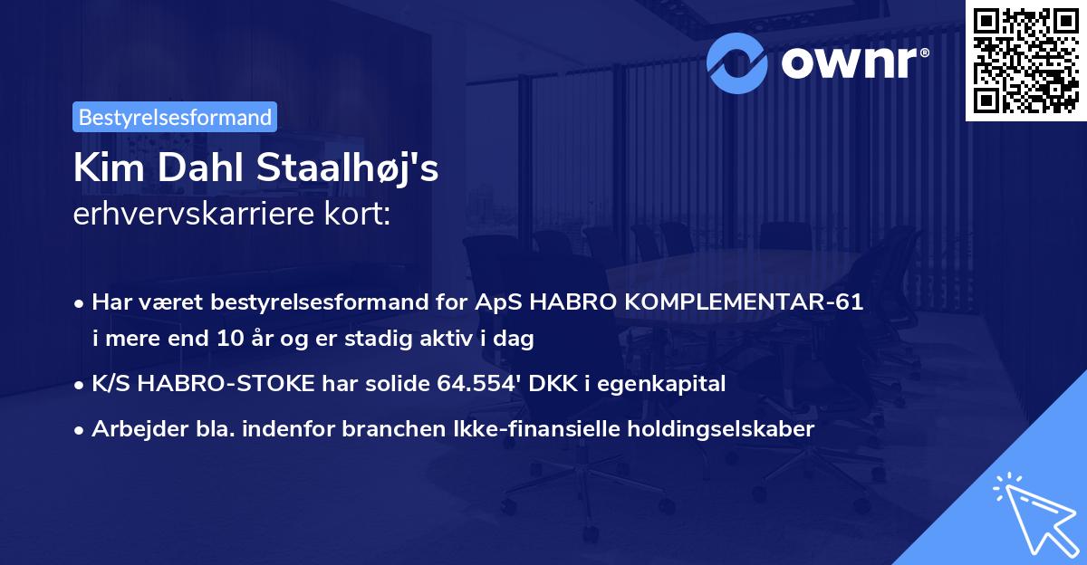 Kim Dahl Staalhøj's erhvervskarriere kort