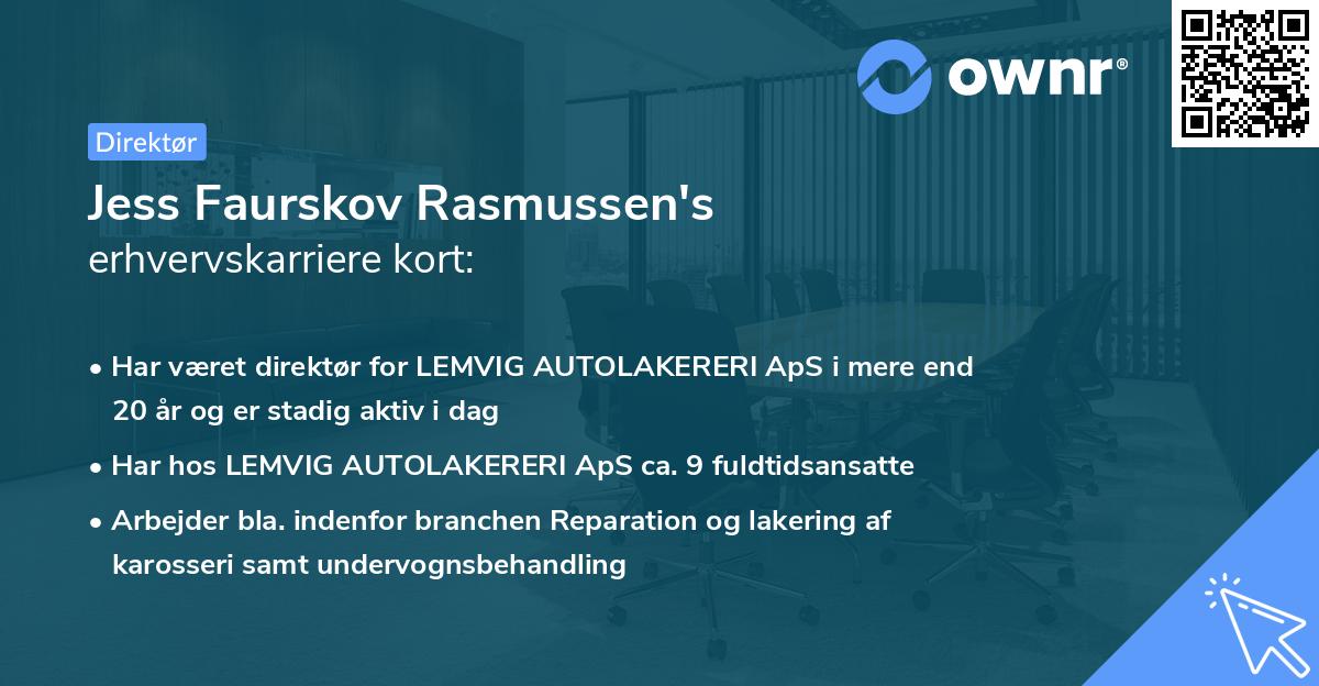 Jess Faurskov Rasmussen's erhvervskarriere kort