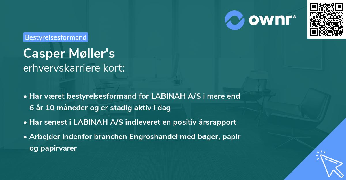 Casper Møller's erhvervskarriere kort