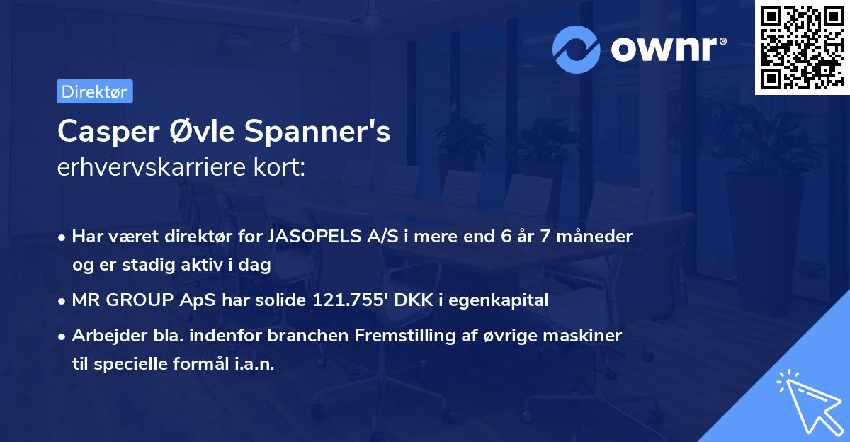 Casper Øvle Spanner's erhvervskarriere kort