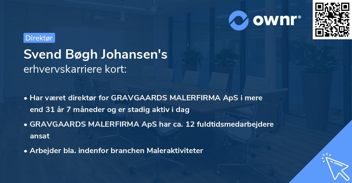 Svend Bøgh Johansen's erhvervskarriere kort