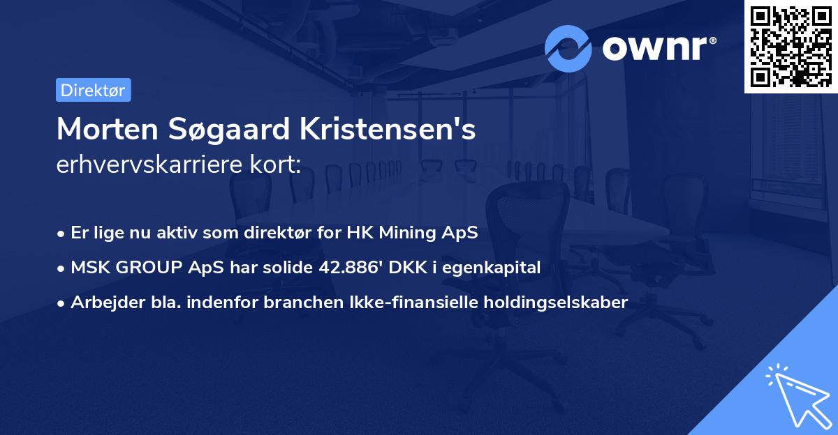 Morten Søgaard Kristensen's erhvervskarriere kort