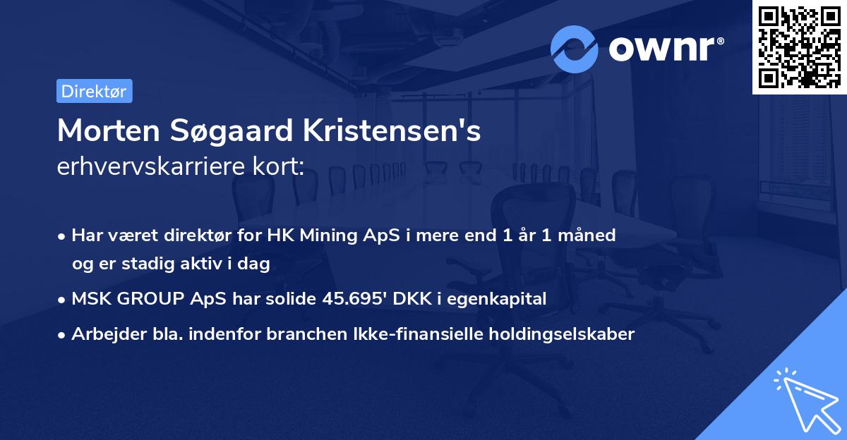 Morten Søgaard Kristensen's erhvervskarriere kort