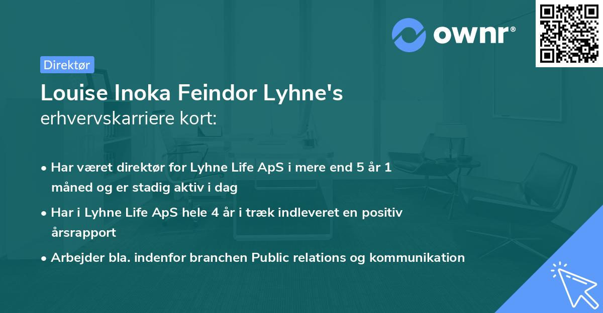 Louise Inoka Feindor Lyhne's erhvervskarriere kort