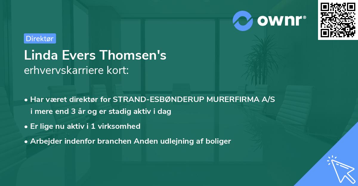 Linda Evers Thomsen's erhvervskarriere kort