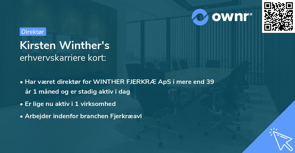 Kirsten Winther's erhvervskarriere kort