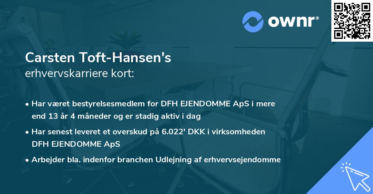 Carsten Toft-Hansen's erhvervskarriere kort
