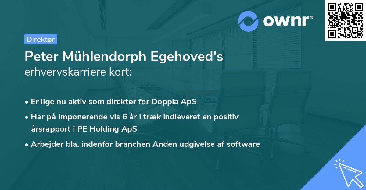 Peter Mühlendorph Egehoved's erhvervskarriere kort