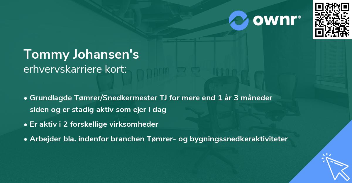 Tommy Johansen's erhvervskarriere kort