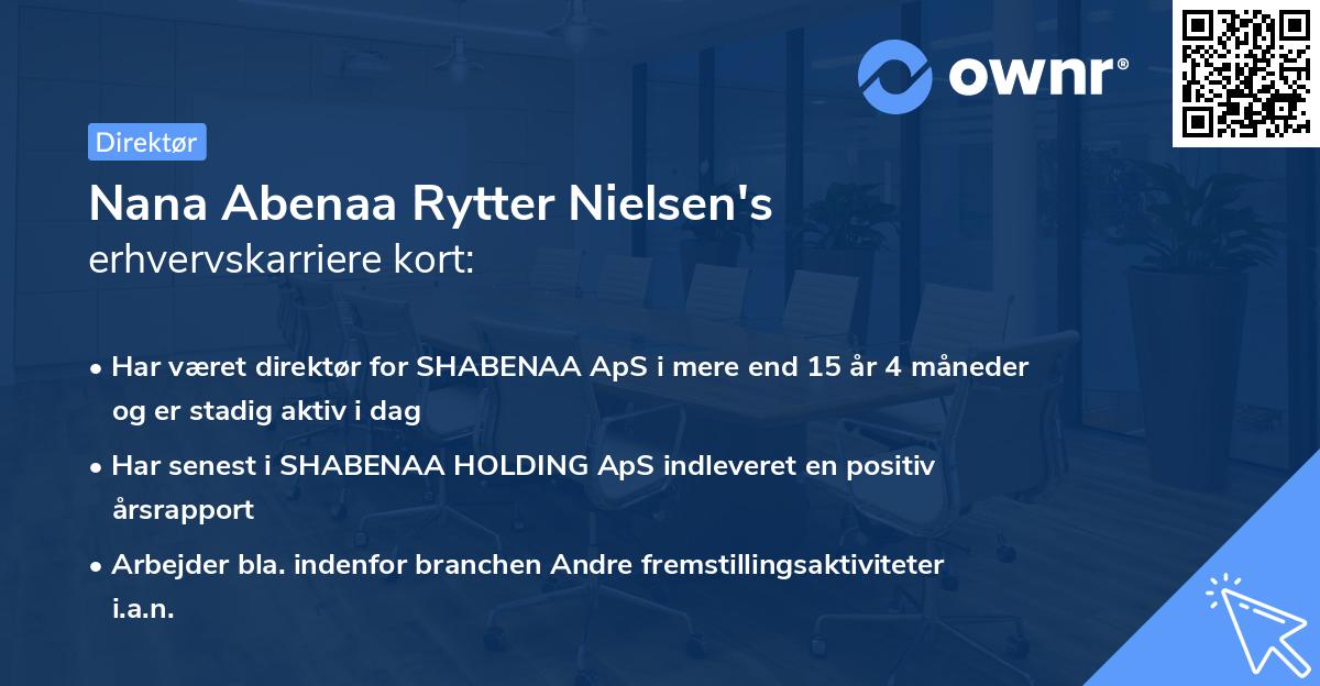 Nana Abenaa Rytter Nielsen's erhvervskarriere kort