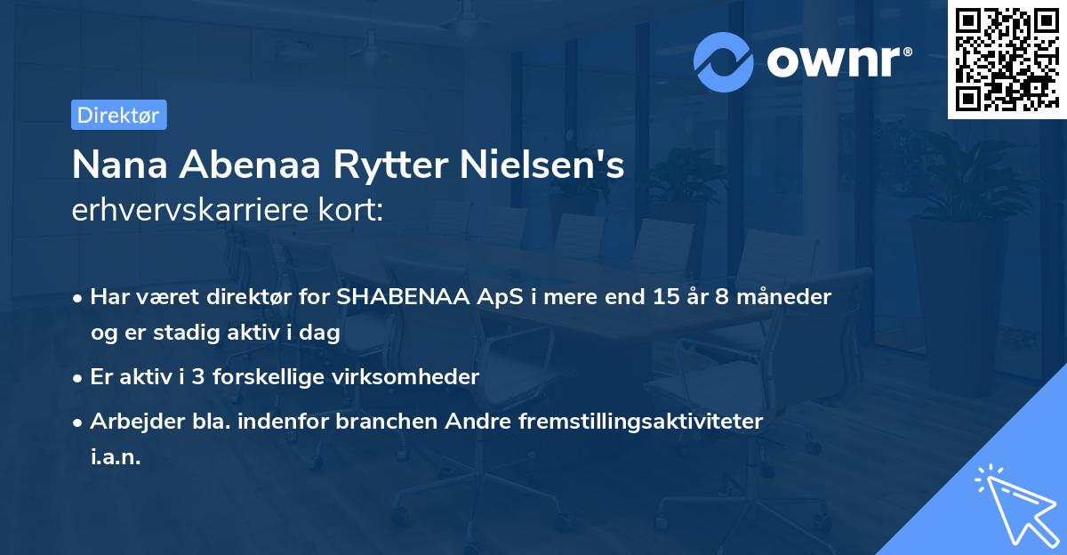Nana Abenaa Rytter Nielsen's erhvervskarriere kort