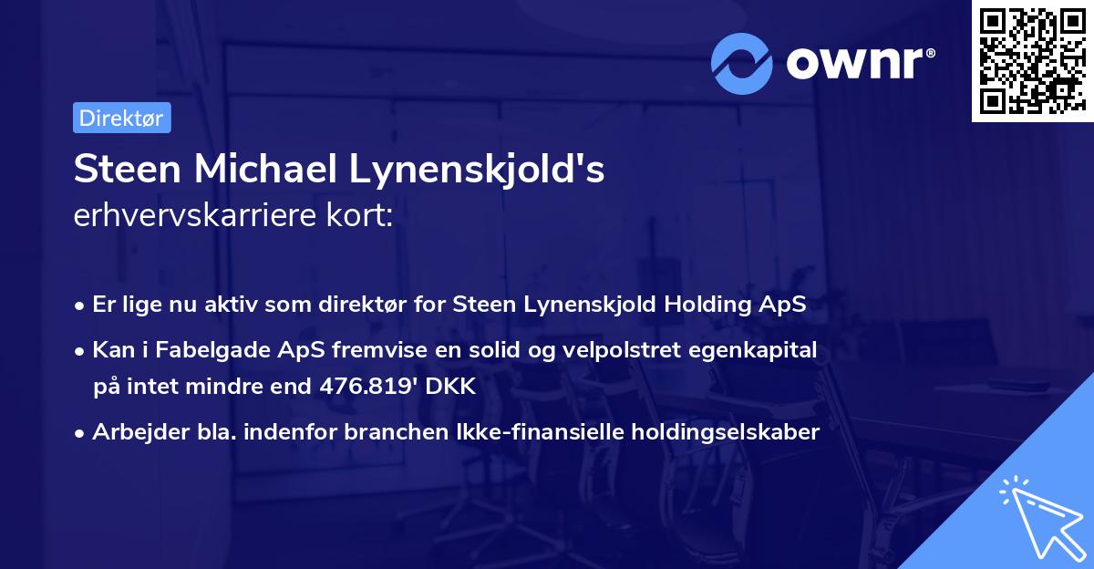 Steen Michael Lynenskjold's erhvervskarriere kort