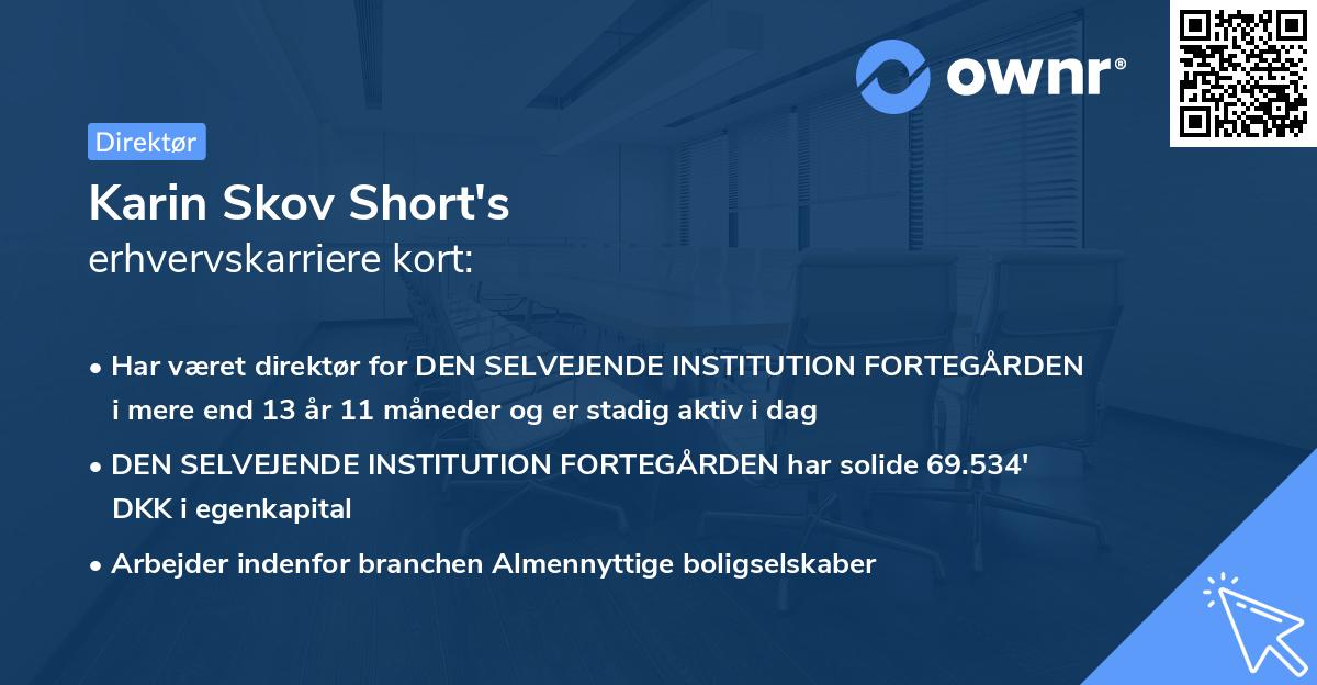 Karin Skov Short's erhvervskarriere kort