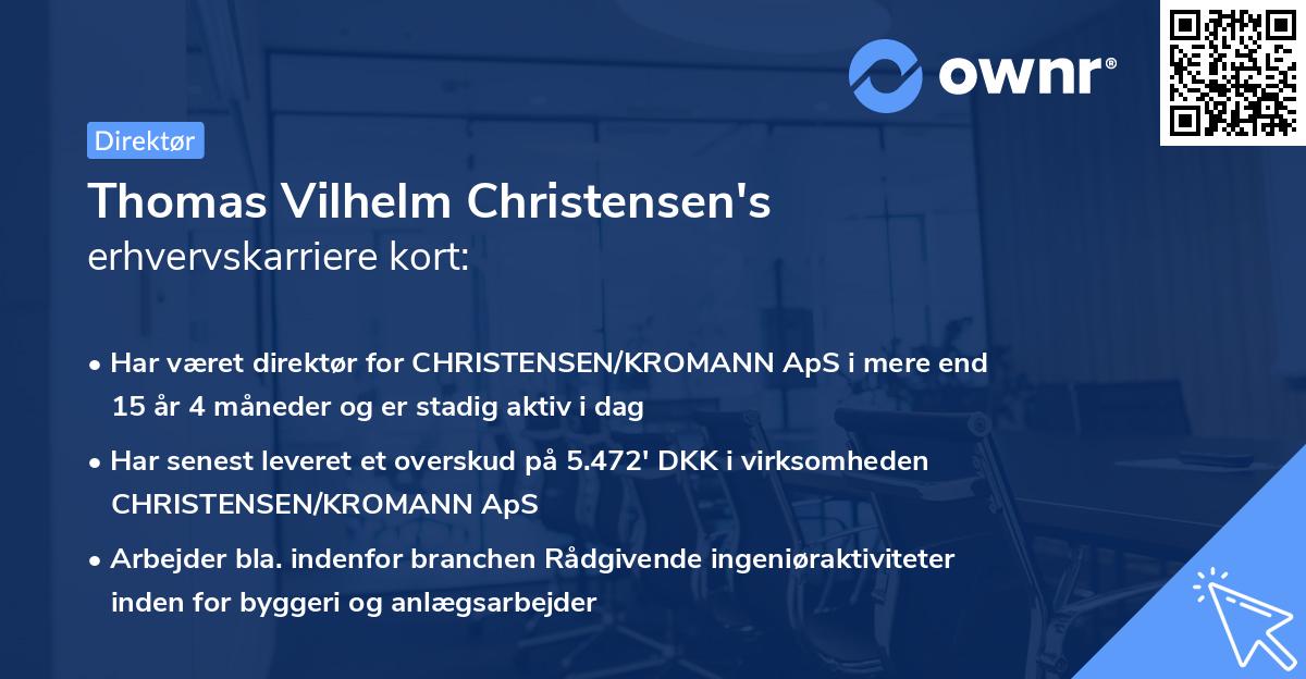 Thomas Vilhelm Christensen's erhvervskarriere kort