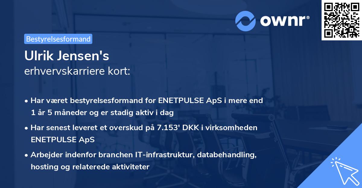 Ulrik Jensen's erhvervskarriere kort