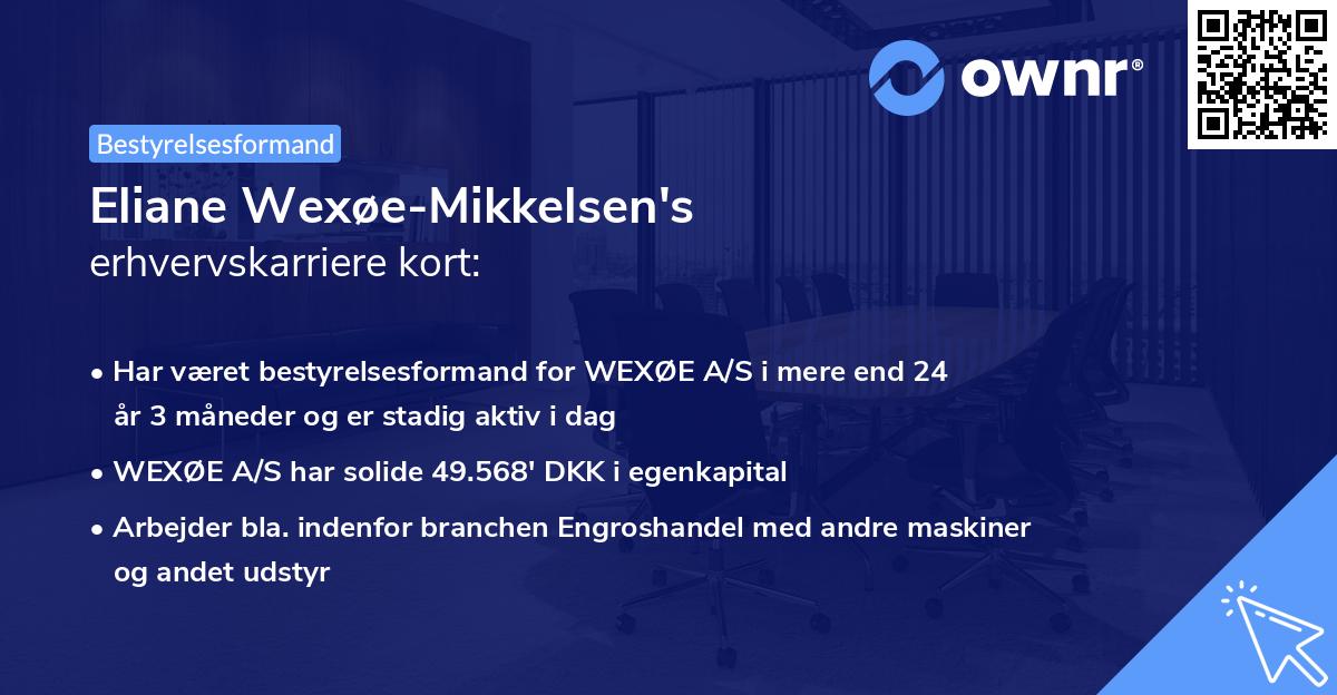 Eliane Wexøe-Mikkelsen's erhvervskarriere kort