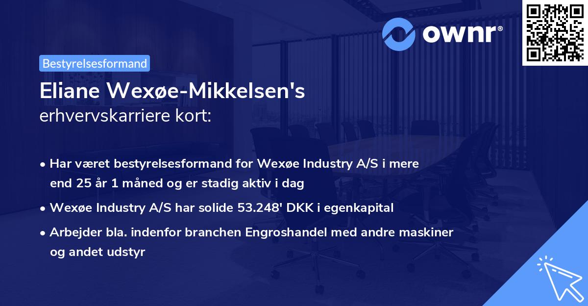 Eliane Wexøe-Mikkelsen's erhvervskarriere kort