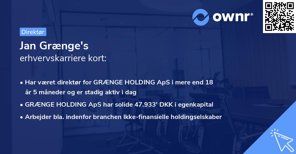 Jan Grænge's erhvervskarriere kort