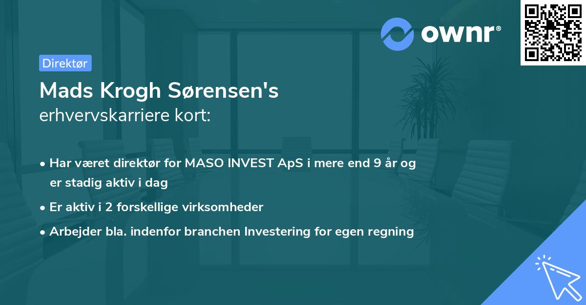 Mads Krogh Sørensen's erhvervskarriere kort