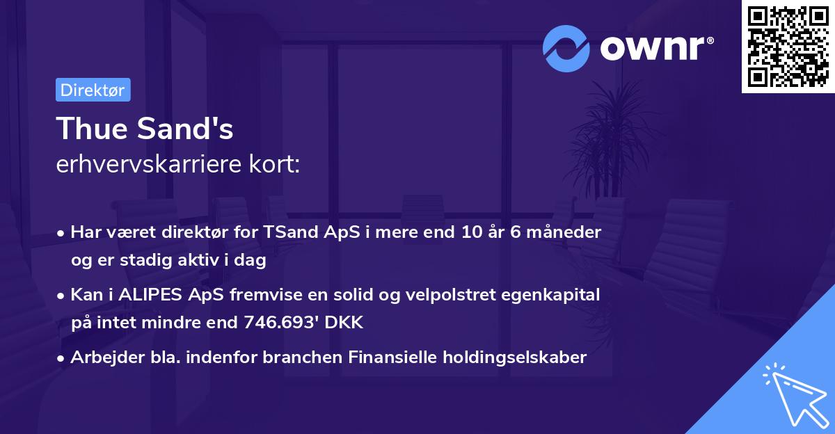 Thue Sand's erhvervskarriere kort
