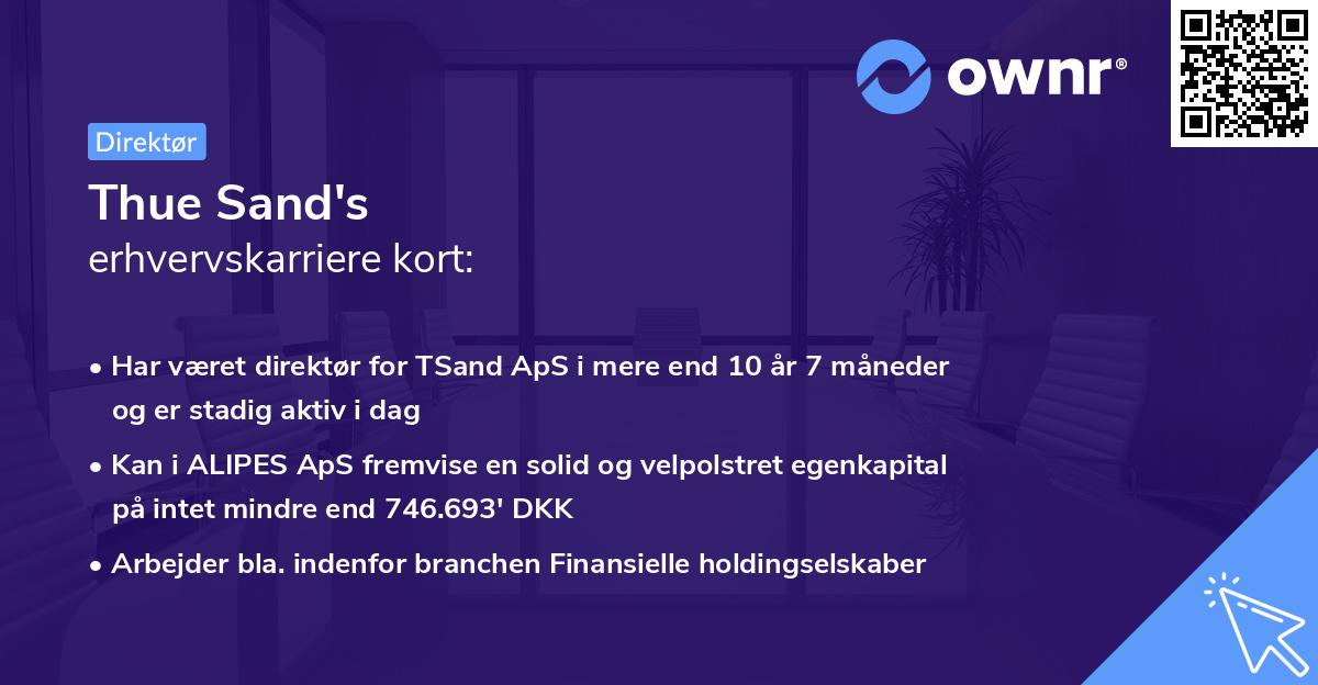 Thue Sand's erhvervskarriere kort