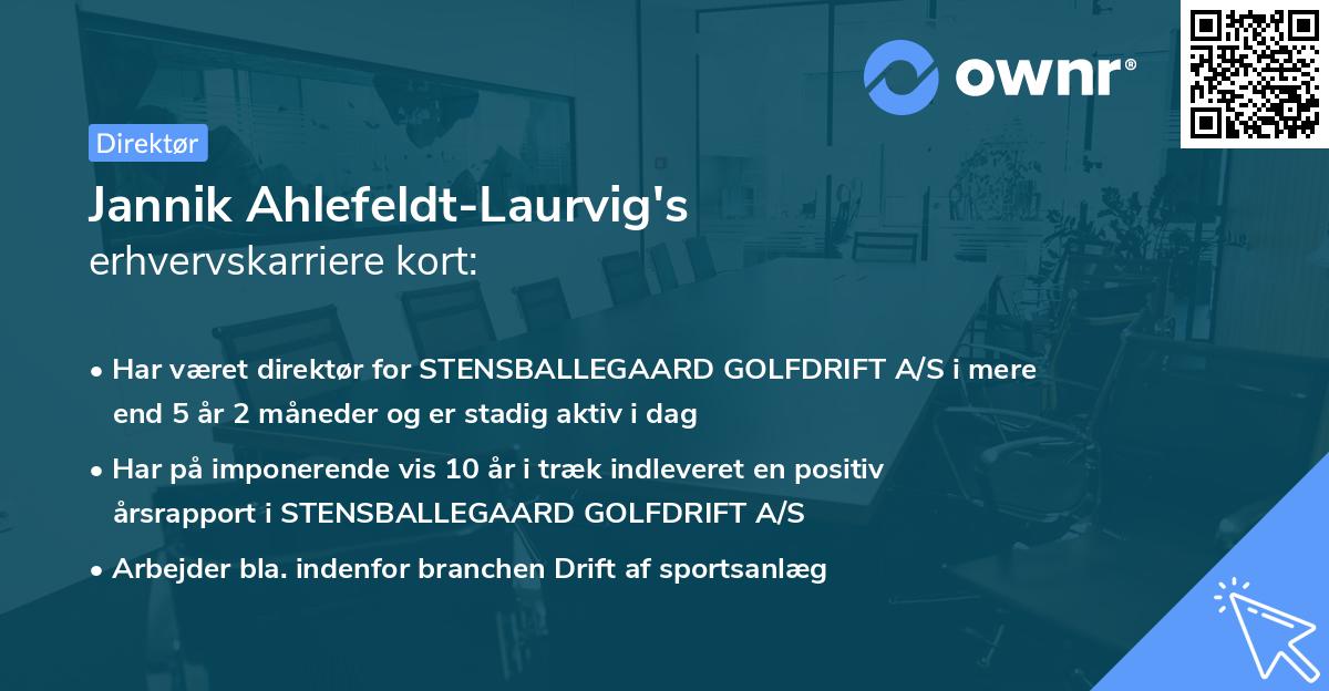 Jannik Ahlefeldt-Laurvig's erhvervskarriere kort