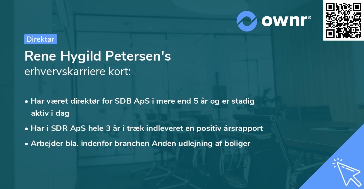 Rene Hygild Petersen's erhvervskarriere kort