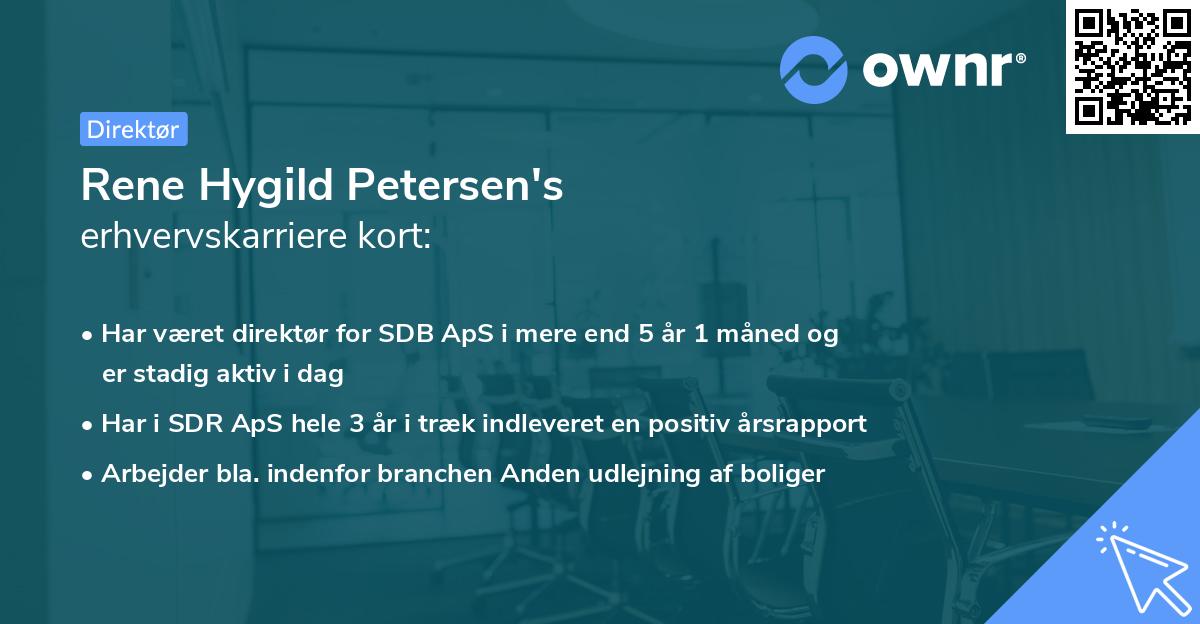 Rene Hygild Petersen's erhvervskarriere kort