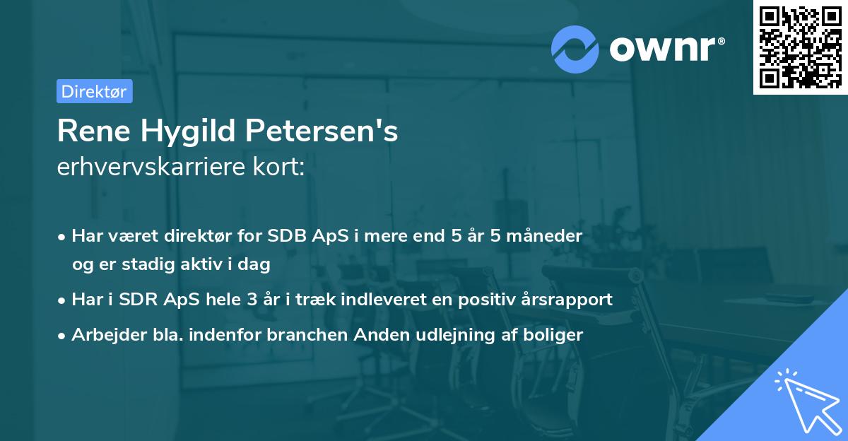 Rene Hygild Petersen's erhvervskarriere kort