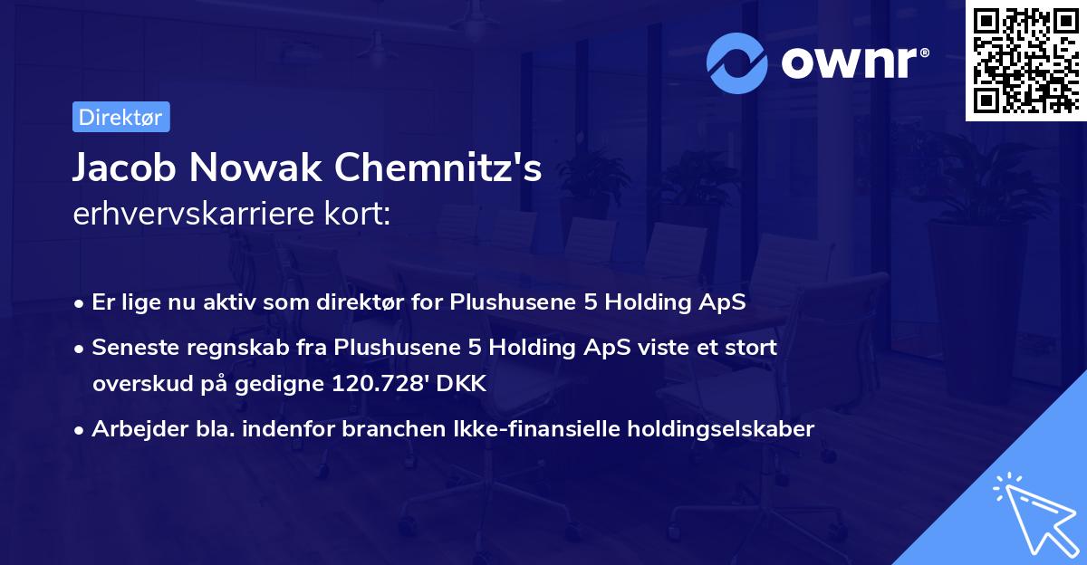 Jacob Nowak Chemnitz's erhvervskarriere kort