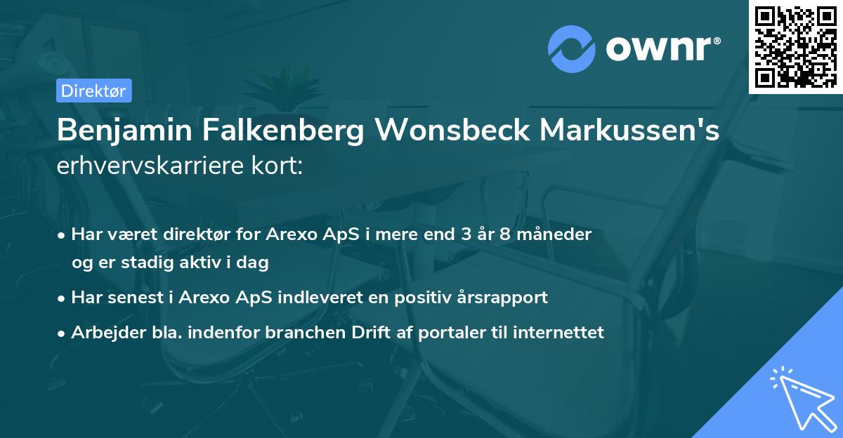 Benjamin Falkenberg Wonsbeck Markussen's erhvervskarriere kort