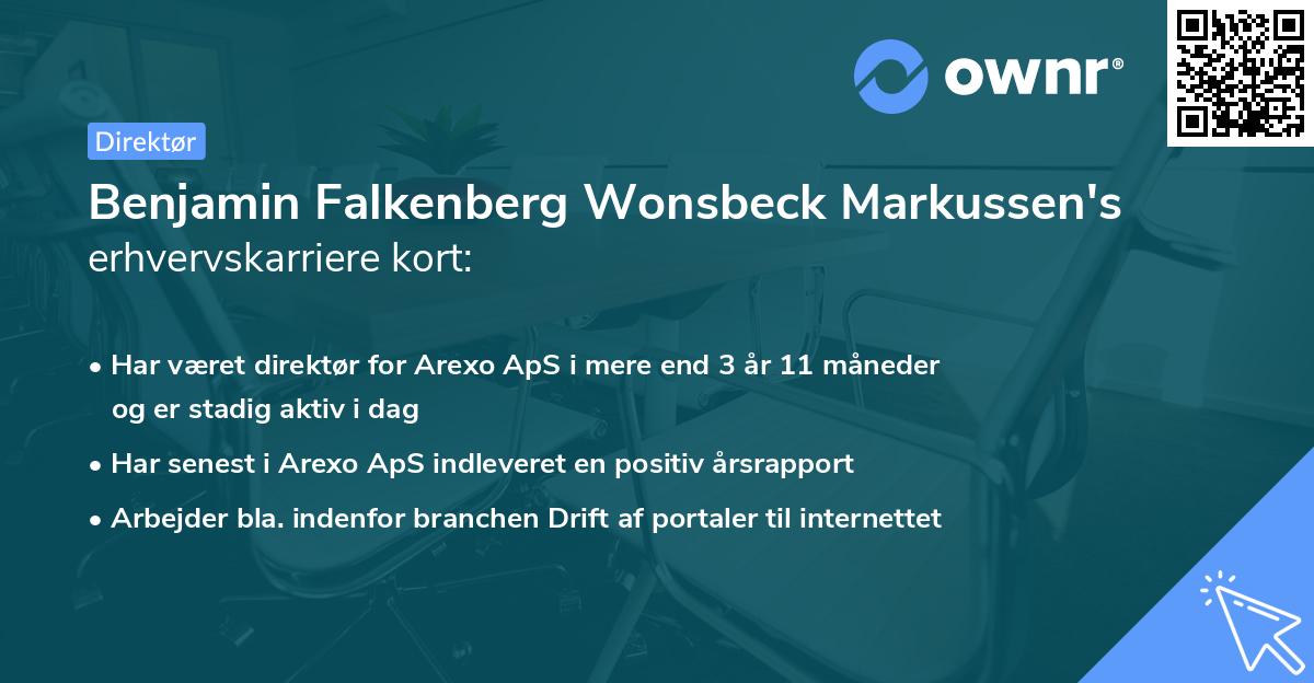 Benjamin Falkenberg Wonsbeck Markussen's erhvervskarriere kort