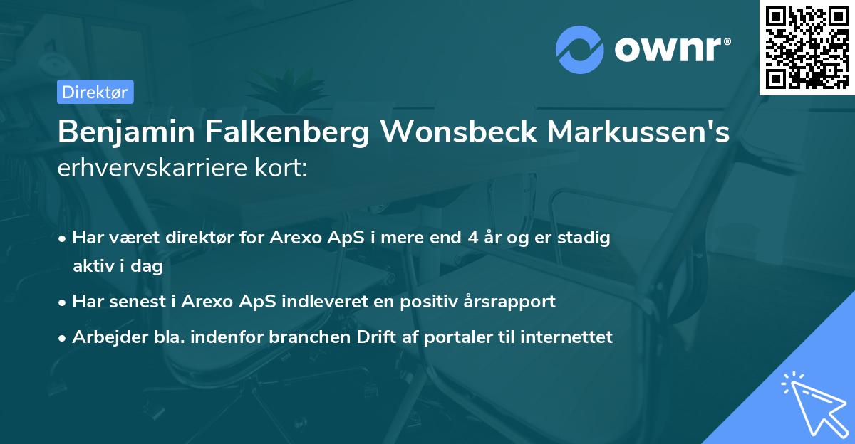 Benjamin Falkenberg Wonsbeck Markussen's erhvervskarriere kort