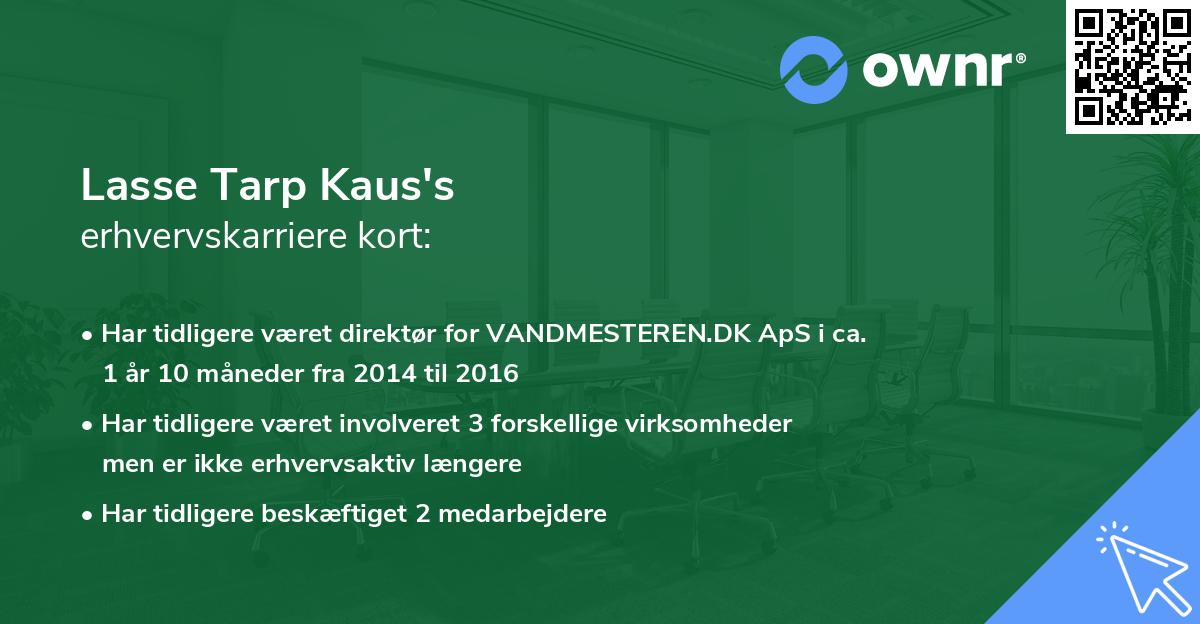 Lasse Tarp Kaus's erhvervskarriere kort