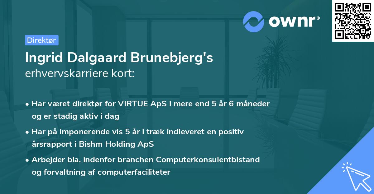 Ingrid Dalgaard Brunebjerg's erhvervskarriere kort