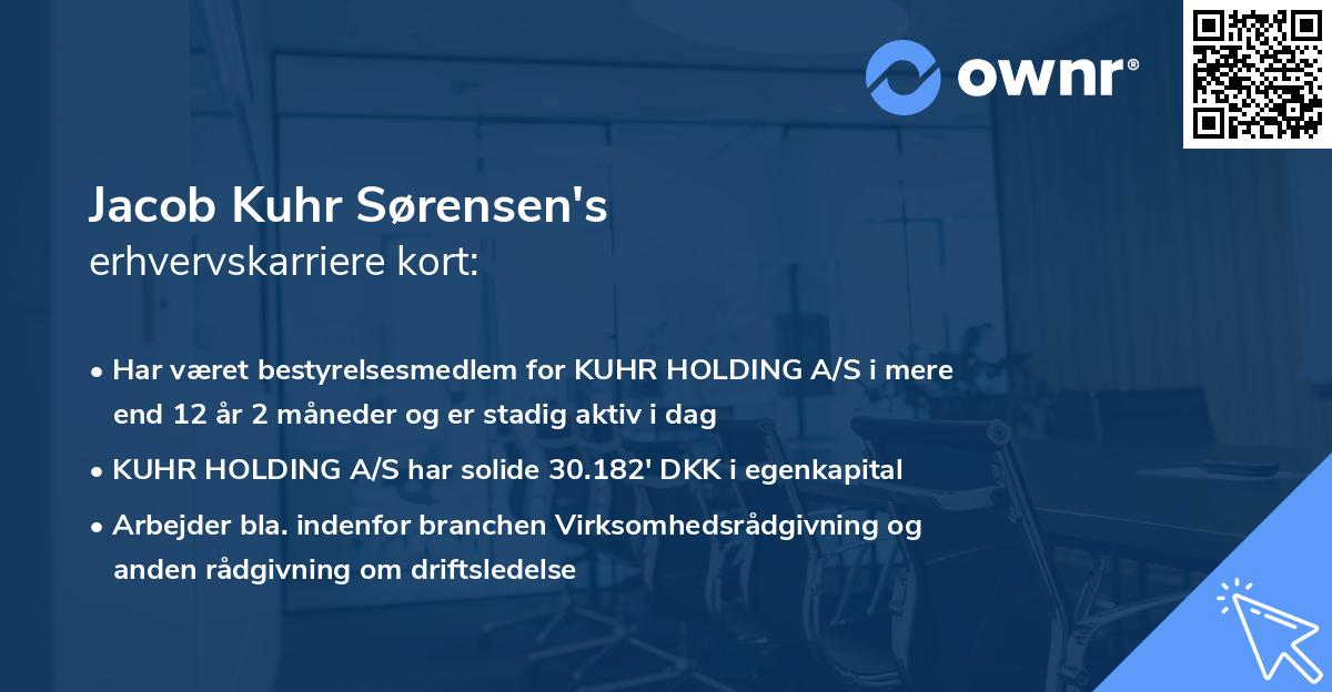 Jacob Kuhr Sørensen's erhvervskarriere kort