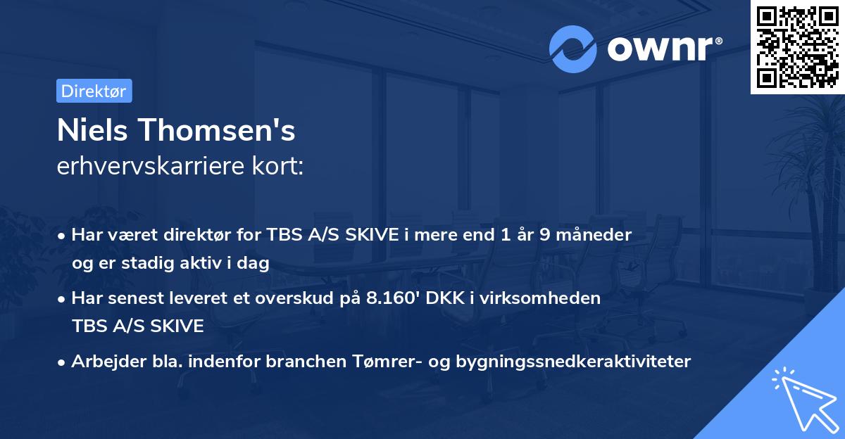 Niels Thomsen's erhvervskarriere kort