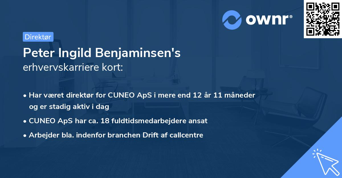 Peter Ingild Benjaminsen's erhvervskarriere kort